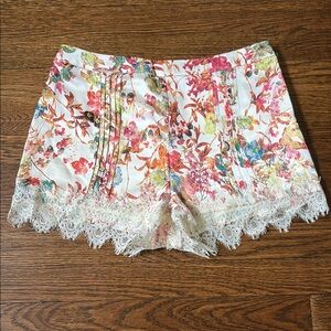 Floral Lace Trim Women's Bloomer Shorts